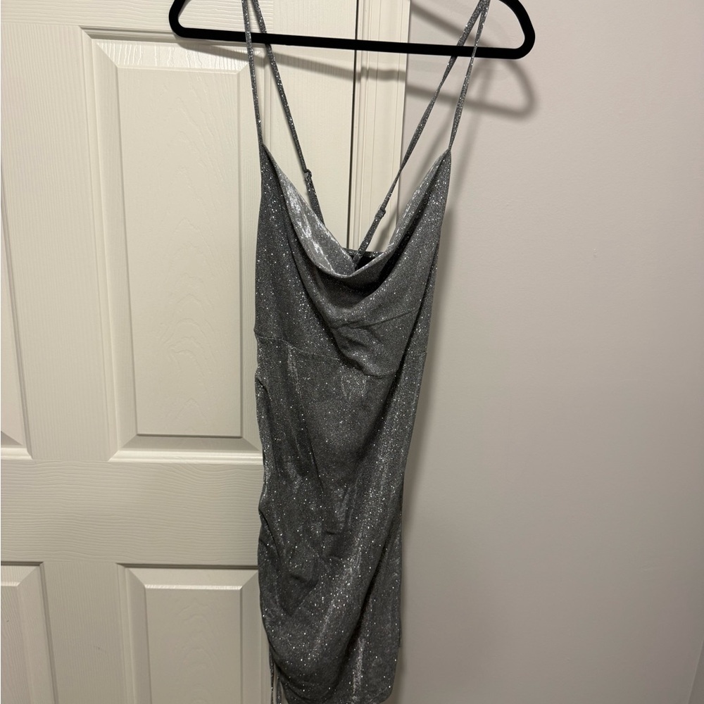 SHEIN Curve Sparkling Silver Top